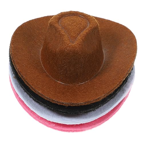 HEMOTON 4 Stück Mini Cowboyhut Cowboy Mini Spielzeughüte Hut Für Puppen Miniaturhut Einkaufszentrum Hut Winziger Hut Miniatur Puppenhut Puppenhausbedarf Hut Kuchendekor Mini von HEMOTON