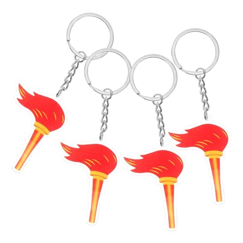 HEMOTON 4 Stück Taschenlampen-schlüsselanhänger Sport-Party-schlüsselanhänger Neuheit Schlüsselanhänger Fackel-partygeschenke Lustige Schlüsselanhänger Mini-sportbälle Rostfreier Stahl von HEMOTON