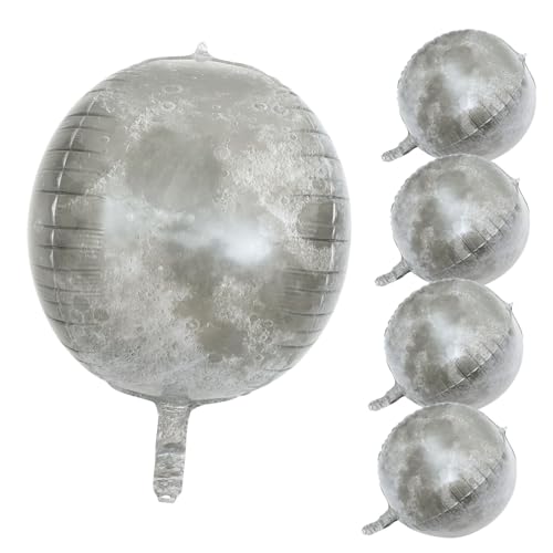 HEMOTON 5 Stück -Ballon Ballonbogen-Kit Kugelballons Heliumballon-Kit hochzeitsdeko hochzeitsdeco balloons Luftballons mit Planetenmuster Weltraumplanetenballons Aluminiumfolie Grey von HEMOTON