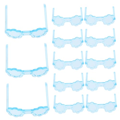 HEMOTON 50 Stück Mini-Brille Winzige Brille Brillen Für Puppen Puppenbrillen Brillenrequisiten Für Puppe Brillen Zum Anziehen Der Puppe Puppen-anziehspielzeug Sky-Blue Plastik von HEMOTON