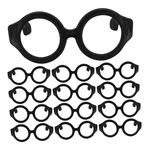 HEMOTON 50 Stück Puppenbrille leichte Brille Miniatur Zubehör für Babypuppen Mädchen Puppenkleidung Mini Puppe Mini - Brille lustige Brillendekore Plastik Black von HEMOTON