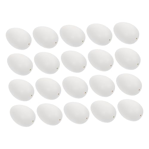 HEMOTON 50 Stück nachgeahmte Eier Eiermodell zum Selbermalen Eierspender DIY Eier hängend künstlich plastikeier für ostern easter eggs osterparty ei eier selber machen Weiß von HEMOTON