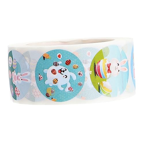 HEMOTON 500 Stück 1 Rolle Aufkleber Kuchendekoration -Küken-Spielzeug Cute Sticker süße Sticker Kaninchenspielzeug Hasenspielzeug Partyzubehör Osterdekorationen Tagesgeschenk Eier von HEMOTON