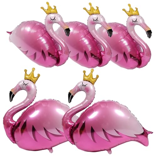 HEMOTON 5St Partyballons hawaii accessoires ballon set Aluminiumfolienballon Hawaii-Party Flamingo-Party Folienballons Aufblasgerät Schwimmbad luftballons Flamingo-Ballon Hawaii-Ballon von HEMOTON