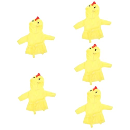 HEMOTON 5St Puppenpyjama Puppenkleidung Puppenrobe Puppenanzug Zubehör für Babypuppen passende Kleidung für die wiedergeborene Puppe Babypuppen-Robenstoff süßes Puppengewand Flanell Yellow von HEMOTON