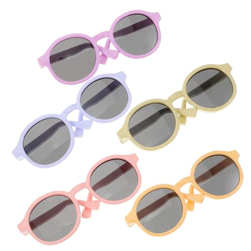 HEMOTON 5st Puppenbrille Minibrille Für Puppen Miniatur-Brille Für Puppe Mini-gläser Zum Basteln Lesebrille Für Puppen Gefüllte Tierbrille Katzenbrille Mini-Sonnenbrille Für Puppen Plastik von HEMOTON