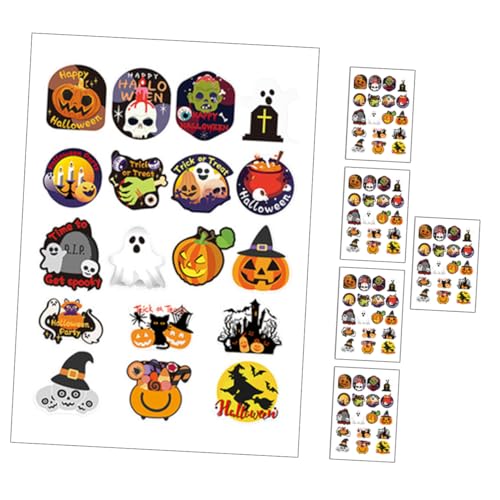 HEMOTON 6 Blätter Halloween-Aufkleber Halloween-Party-Aufkleber Geschenkaufkleber für den Haushalt Halloween Aufkleber Halloween Sticker dekoring Geschenketiketten Süßigkeiten von HEMOTON