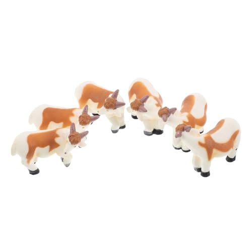 HEMOTON 6 Stück Simulierte Widder Modelltiere Ziege Das Tier Mini Lamm Ornament Kühe Nutztiere Kuchendekorationen Miniatur Tierfiguren Kleine Tierfiguren Lamm Kunstharz von HEMOTON