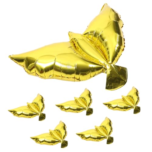 HEMOTON 6 Stück Taube Ballon Party Blase Neon Dekoration Helium friedenstaube hochzeitsballons balongas luftbalons balloons Geburtstag Luftballons Festivalballons Aluminiumfolie Golden von HEMOTON