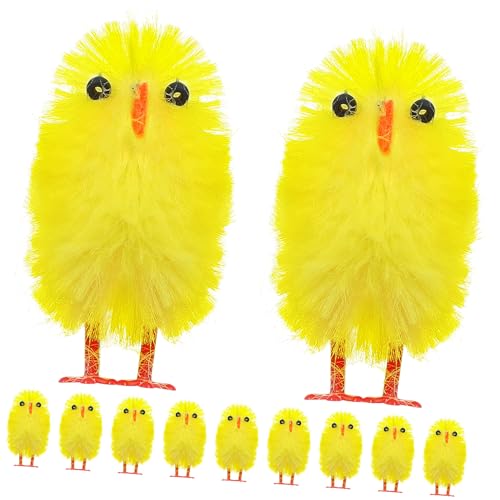 HEMOTON 60St Ostern-Küken-Dekoration karnevalsdekoration Küken basteln Hühnermodell Kittel kaninchen käppis für flauschiges Huhn kleine flauschige Hühner Yellow von HEMOTON