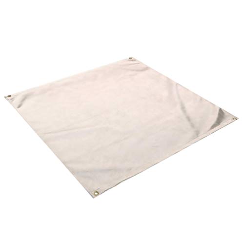 HEMOTON 60x60cm Löschdecke Brandschutzdecke Feuerlöscher Decke Feuerdecke Funkenschutz für Fettbrände Feuerfeste Unterlage für Camping Picknick Kamin Grilldecke Grillmatte Weiß von HEMOTON