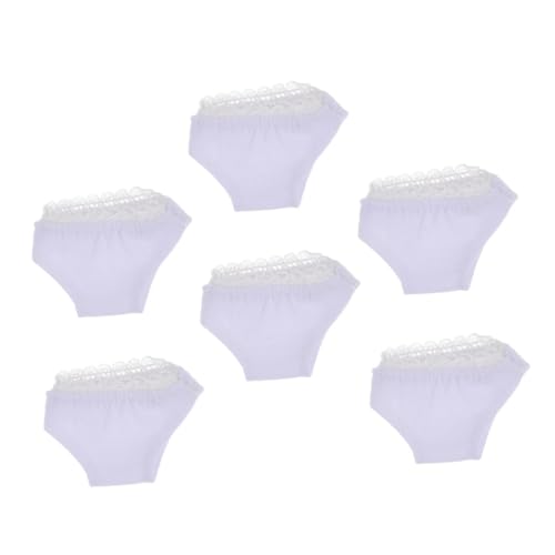 HEMOTON 6St -Höschen weißer Badeanzug für Damen Kinderspielzeugpuppe Mikro-Höschen puppenkleidung Puppen Kleidung elastische Slips Mini-Puppenhöschen Baumwolle von HEMOTON