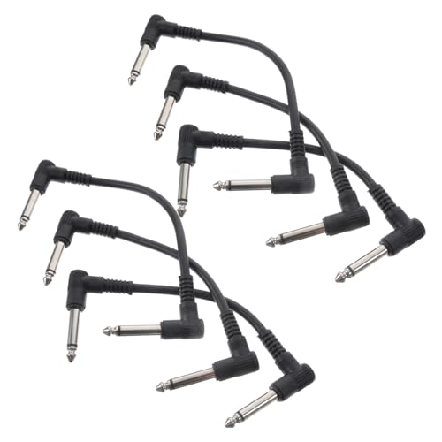 HEMOTON 6St kabel für gitarreneffektpedal elektrische gitarre Gitarreneffektkabel Audioverbindungskabel bass woofer Patchkabel für E-Gitarre Anschlusszubehör für Musikinstrumente PVC Black von HEMOTON