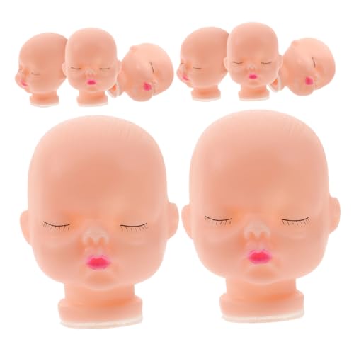 HEMOTON 8st Schlafende Babypuppe Wiederbemalbare Puppenköpfe Puppen-Make-up-übungen Mini-puppenkopf Puppenkopf Schlüsselanhänger Mini-Puppe Stricken Puppenkopf Zum Nachbemalen Vinyl von HEMOTON