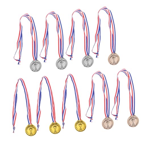 HEMOTON 9pcs Plastikmedaille Für Flaggen Schleife Fa Leeres Auszeichnungsband Ende Stand Medaillen Verleihen Meister Ort Jubeln Baseball-medaillen Medaillen Für Das Spiel von HEMOTON