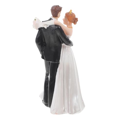 HEMOTON Hochzeitstorte Dekoration Hochzeitstorte Topper Aufdecken Paarstatue Kuchendeckel Braut- Seiden Rosenblätter Ballon-kuchen-topper Essbare Blüten Miniatur-paar-figur Paar Figur Harz von HEMOTON