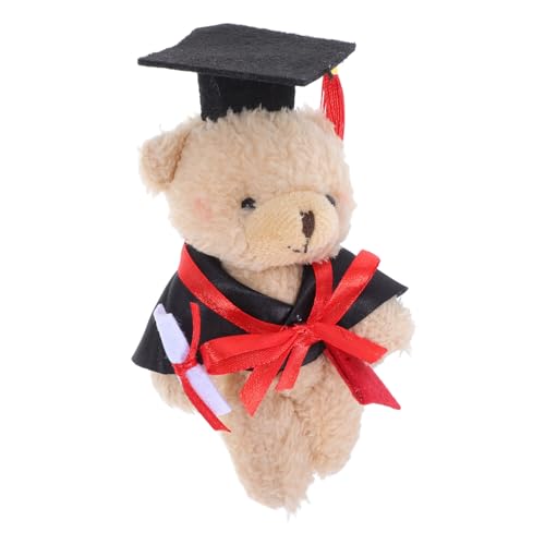 HEMOTON Mini Abschlussbär Brauner Stoffbär Süßer Plüsch Kindergarten Abschluss Mini Ornamente Stofftier Abschluss Plüschbär Absolventenpuppe Mini Puppenzeug Plüschstoffe von HEMOTON