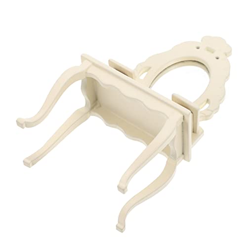 HEMOTON Mini Kommode Kabine Miniaturen Ästhetischer Schminktisch Puppenhaus Bausatz Deko Coole Schminkbank Schminktisch Puppenhausmöbel Mini Schminktisch Beige Holz von HEMOTON