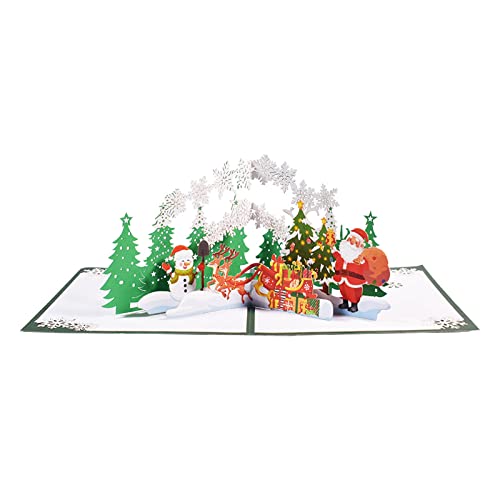 HENANX 3D Weihnachtskarte Weihnachtsmann Schneemann Karten Party Einladungskarte für Kinder Mädchen Jungen Geburtstagsgeschenk Zubehör von HENANX