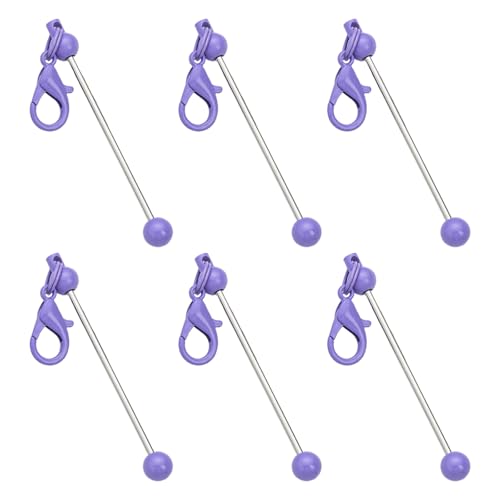 HENANX 6 x multifunktionale Perlenschlüsselanhänger, blanko Perlen, Schlüsselanhänger, Anhänger, Metall-Schlüsselanhänger für Schmuckherstellung von HENANX