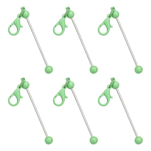 HENANX 6 x multifunktionale Perlenschlüsselanhänger, blanko Perlen, Schlüsselanhänger, Anhänger, Metall-Schlüsselanhänger für Schmuckherstellung von HENANX