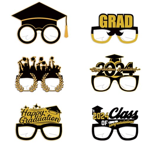 HENANX Abschlussbrille 2024 Abschlussbrille 2024 Abschlussdekorationen Klasse 2024. Foto-Requisiten, Abschlussfeier, Party-Dekoration von HENANX
