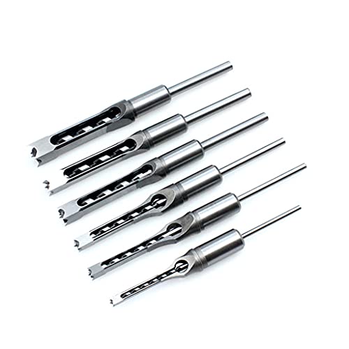 Mehrzweck-Vierkantlochbohrer, Stahlhärte zum Einstecken, Set 6,4 mm/8 mm/9,5 mm/12,7 mm/14 mm/1 von HENANX