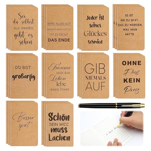 30Stück Heft,Kleine Geschenke Zum Abschied Notizblock Klein NotizblöCke Notizbuch A6 Mini Notizbuch Abschiedsgeschenk SchüLer Kleines DankeschöN Geschenk Notizbuch Klein Give Aways Erwachsene SprüChe von HENGBIRD