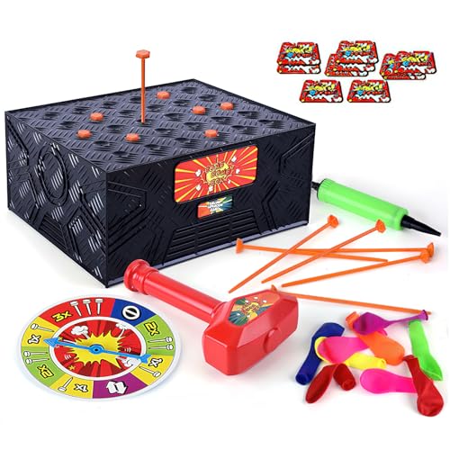 Balloon Blast Box Spiel, Lustig Familienparty Brettspiel Portable Balloon für Kinder und Erwachsene, Ballon Explosionsspiel Crazy Blast Box für Bankett Schule Geburtstags Party von HENGBIRD