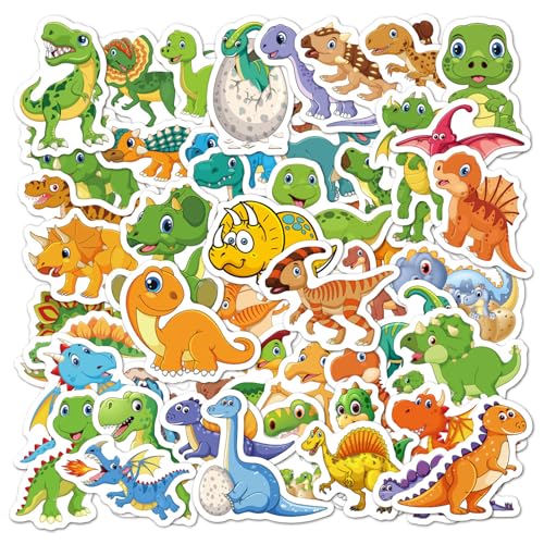 HENGBIRD 100 Stücke Dino Sticker, Wasserdicht Vinyl Dino Aufkleber Anime Sticker Kinder Jungs für Tierbegeisterte, Dinosaurier Sticker für Auto Laptop Skateboard Fahrrad Moped Gepäck von HENGBIRD