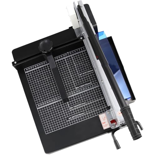 HENGCMM Guillotine Papierschneider A4 Papier Schneidemaschine Schneidegerät Papier Cutter Industrieller Papierschneider mit Stahlkonstruktion für Büro, Schule, Schneidet bis zu 400 Blatt von HENGCMM