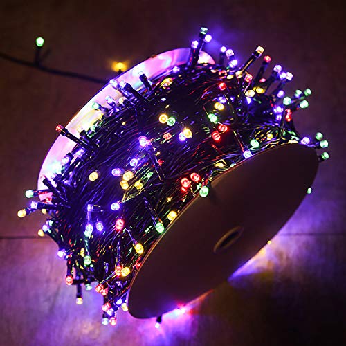 HENGMEI LED Lichterkette, Bunt Außen und Innen Lichterkette mit 8 Leuchtmodi für Halloween Deko, Weihnachtsbeleuchtung, Garten, Hochzeit, Party Deko, 50m 500LEDs von HENGMEI