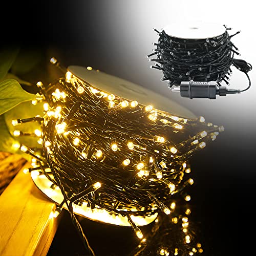 HENGMEI LED Lichterkette, Warmweiß Außen und Innen Lichterkette mit 8 Leuchtmodi für Halloween Deko, Weihnachtsbeleuchtung, Garten, Hochzeit, Party Deko, 100m 1000LEDs von HENGMEI