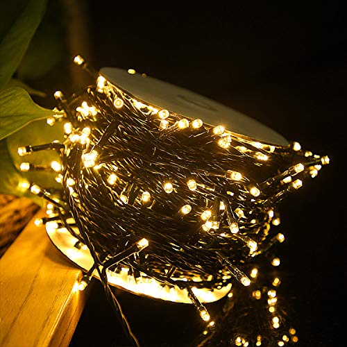 HENGMEI LED Lichterkette, Warmweiß Außen und Innen Lichterkette mit 8 Leuchtmodi für Halloween Deko, Weihnachtsbeleuchtung, Garten, Hochzeit, Party Deko, 30m 300LEDs von HENGMEI