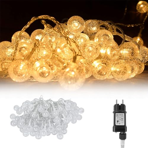 HENGMEI LED Lichterkette Glühbirnen IP65 Wasserdichte 10m 80LED Glas Bulbs Retro Beleuchtung für Innen/Außen Deko für Garten Party Terrasse Zimmer Balkon, Warmweiß von HENGMEI