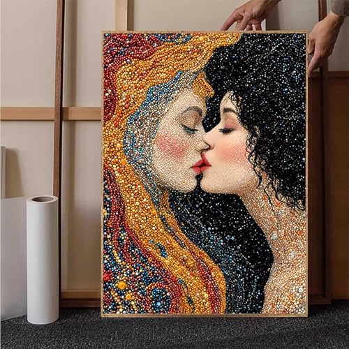 Abstrakt Diamond Painting XXL 40 x 55 cm, Frau Diamond Painting Erwachsene Bastelset, Diamond Painting Kinder Anfänger Mosaikherstellung Stickerei Kreuzstich Malerei Kits für Deko Wohnzimmer W-4 von HENJGWEG