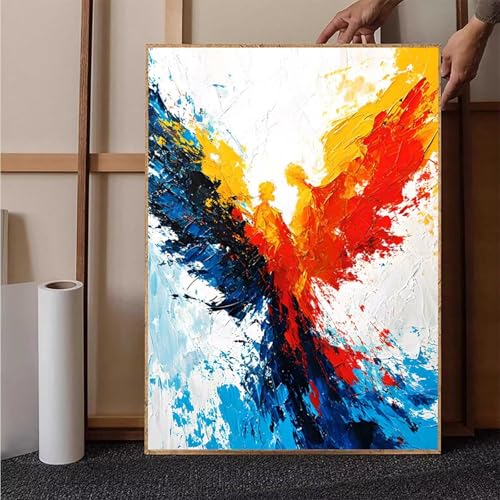 Abstrakt Diamond Painting XXL 60x80cm, Crystal Art Engel Diamond Painting Erwachsene 5D DIY Mosaikherstellung Stickerei Kreuzstich Malerei Kits für Zimmer Deko Wohnzimmer, Geschenke -h25113772 von HENJGWEG