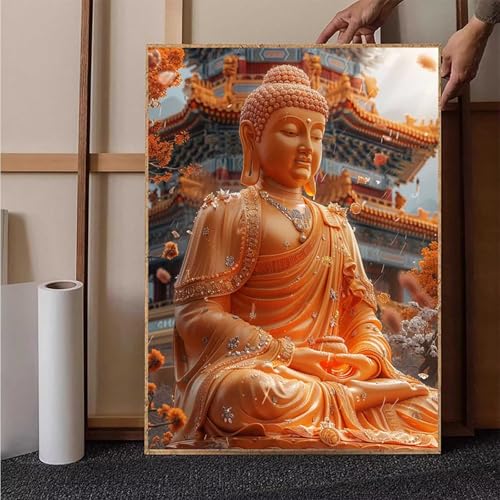 Blume Diamond Painting XXL (60x80cm), Zen Diamond Painting Erwachsene Bastelset, Diamond Painting Kinder Anfänger Mosaikherstellung Stickerei Kreuzstich Malerei Kits für Zimmer Deko Wohnzimmer 9-A von HENJGWEG