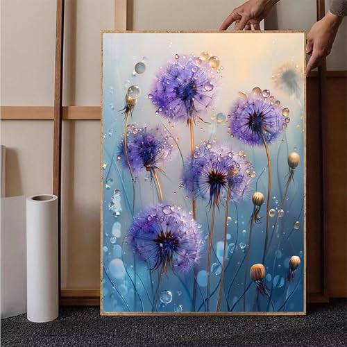 Blume Diamond Painting XXL 30 x 40 cm, Löwenzahn Diamond Painting Erwachsene Bastelset, Diamond Painting Kinder Anfänger Mosaikherstellung Stickerei Kreuzstich Malerei Kits für Deko Wohnzimmer 0-K von HENJGWEG