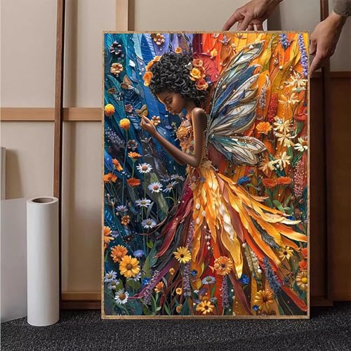 Blume Diamond Painting XXL 80x110cm, Frau Diamond Painting Erwachsene Bastelset, Diamond Painting Kinder Anfänger Mosaikherstellung Stickerei Kreuzstich Malerei Kits für Zimmer Deko Wohnzimmer 3-6 von HENJGWEG