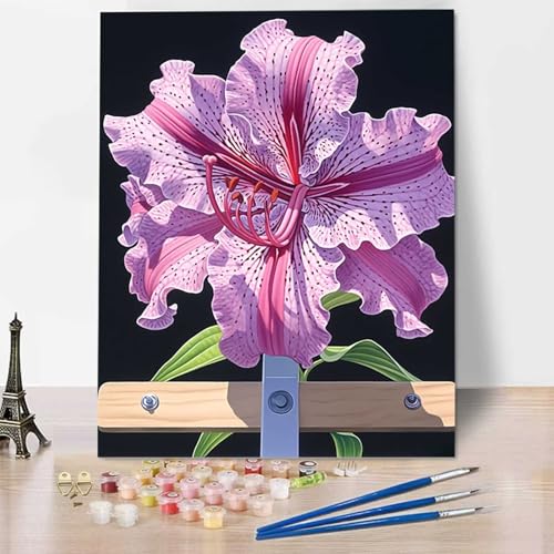 Blume Malen Nach Zahlen ab 5 6 7 Jahre Mädchen Rahmenlos - Malen Nach Zahlen Erwachsene Blatt Malen Nach Zahlen für Kinder Acrylfarben, für kreative Heimdekoration, Geschenk, Weihnachten 60x80cm Q-A von HENJGWEG