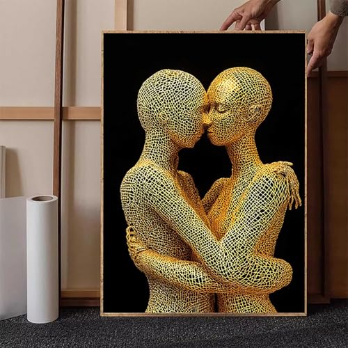 Diamond Painting Abstrakt Crystal Art Paar Diamond Painting Leinwand Bastelset Erwachsene 5D DIY Mosaikherstellung Stickerei Kreuzstich Malerei Kits für Wanddeko, Geschenke 50 x 70 cm -h251M2896 von HENJGWEG