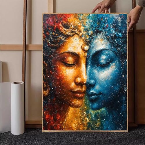 Diamond Painting Abstrakt Crystal Art Zen Diamond Painting Leinwand Bastelset Erwachsene 5D DIY Mosaikherstellung Stickerei Kreuzstich Malerei Kits für Wanddeko, Geschenke 70 x 95 cm -h2514SHVF von HENJGWEG