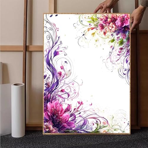 Diamond Painting Blume Diamant Painting Bilder Graffiti Diamond Painting Erwachsene Groß XXL, 5D Diamond Painting Eckige Steine Crystal Art Kinder Bastelnset für Wanddeko, Geschenke, 70 x 95 cm 6-Z von HENJGWEG