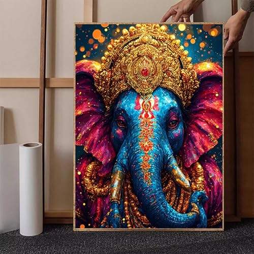 Diamond Painting Elefant Crystal Art Zen Diamond Painting Leinwand Bastelset Erwachsene 5D DIY Mosaikherstellung Stickerei Kreuzstich Malerei Kits für Wanddeko, Geschenke für Frauen 70x95cm -h251AJ von HENJGWEG