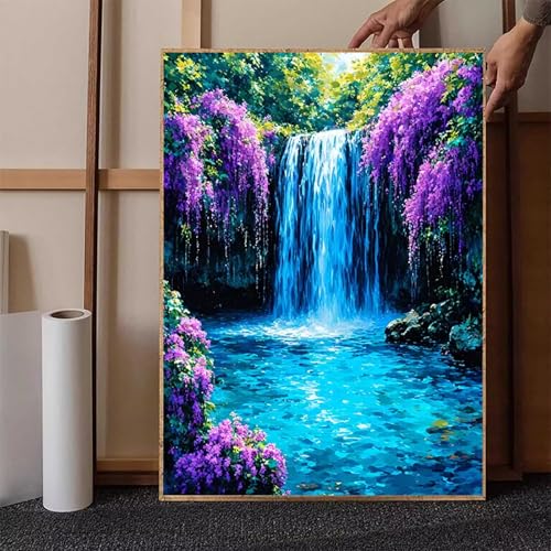 Diamond Painting Fallen Crystal Art Landschaft Diamond Painting Leinwand Bastelset Erwachsene 5D DIY Mosaikherstellung Stickerei Kreuzstich Malerei Kits für Wanddeko, Geschenke 50x70 cm -h251QV von HENJGWEG