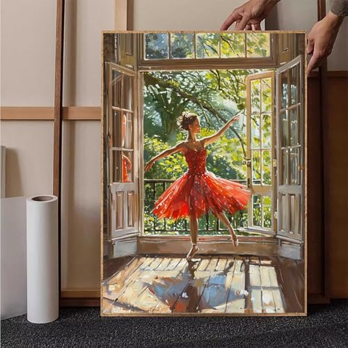 Diamond Painting Frau Diamant Painting Bilder Ballett Diamond Painting Erwachsene Groß XXL, 5D Diamond Painting Eckige Steine Crystal Art Kinder Bastelnset für Wanddeko, Geschenke, (50x70cm) N-R von HENJGWEG