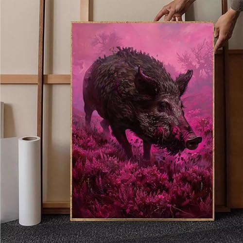 Diamond Painting Lavendel Diamant Painting Bilder Schwein Diamond Painting Erwachsene Groß XXL, 5D Diamond Painting Eckige Steine Crystal Art Kinder Bastelnset für Wanddeko, Geschenke, 35x50cm V-P von HENJGWEG