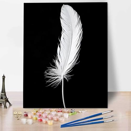 HENJGWEG Malen Nach Zahlen Erwachsene Abstrakt - Anfänger Malen Nach Zahlen Kinder - Knitterfreie Leinwand, Pinsel und Acrylfarbe - Feder DIY Handgemalt Ölgemälde Kit Als Geschenk 100 x 135 cm 3-R von HENJGWEG