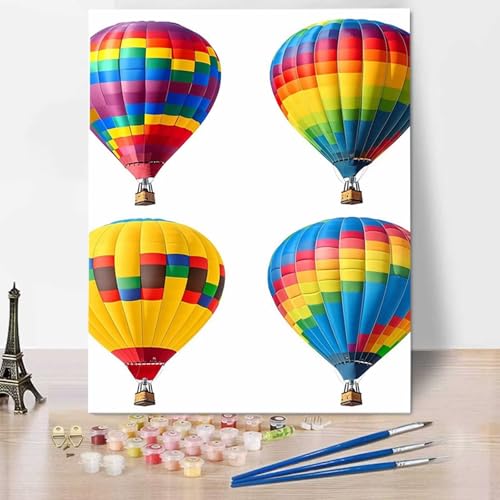 Malen Nach Zahlen Erwachsene Abstrakt - Anfänger Malen Nach Zahlen Kinder - Knitterfreie Leinwand, Pinsel und Acrylfarbe - Heißluftballon DIY Handgemalt Ölgemälde Kit Als Geschenk 100 x 135 cm 6-1 von HENJGWEG